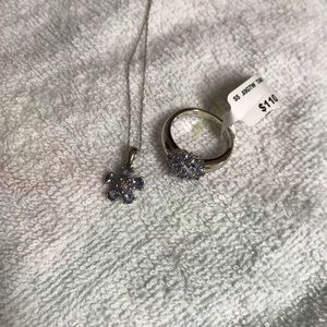 Tanzanite and diamond necklace & ring